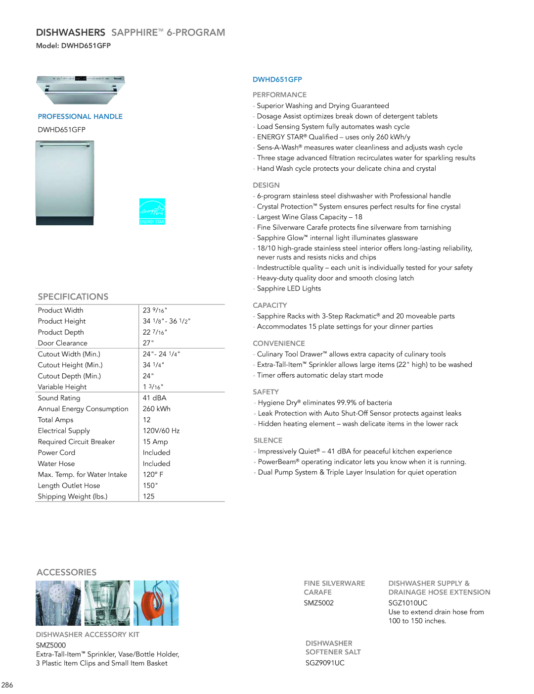 Thermador DWHD651GFP manual 