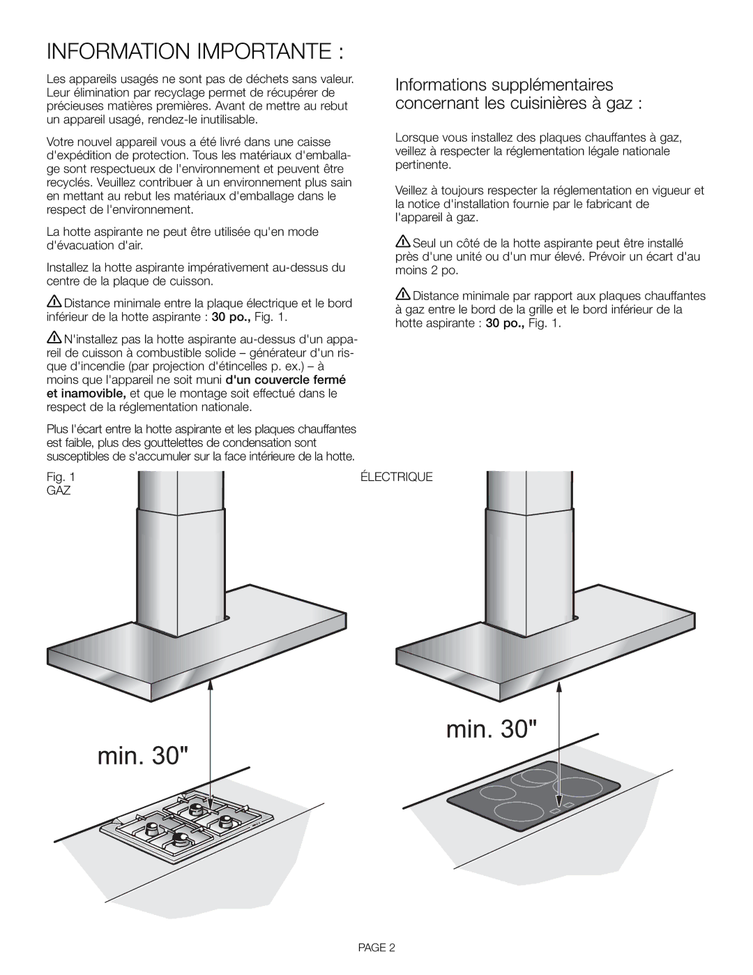 Thermador HDDW36FS installation manual Information Importante 