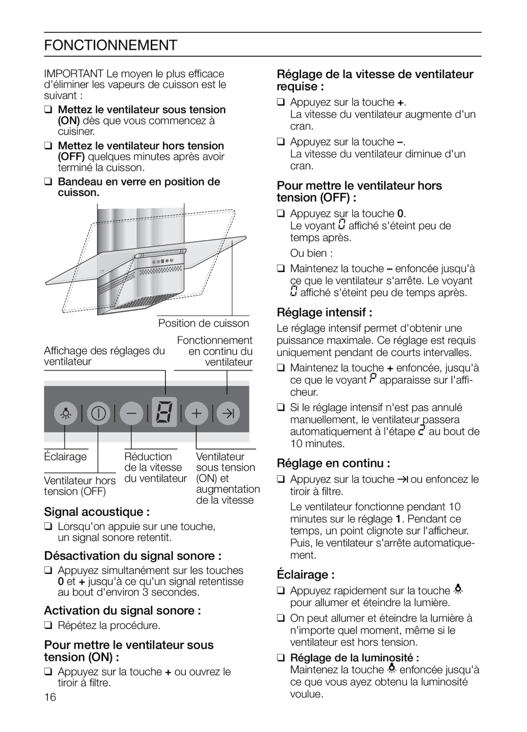 Thermador HGEW36FS manual Fonctionnement 