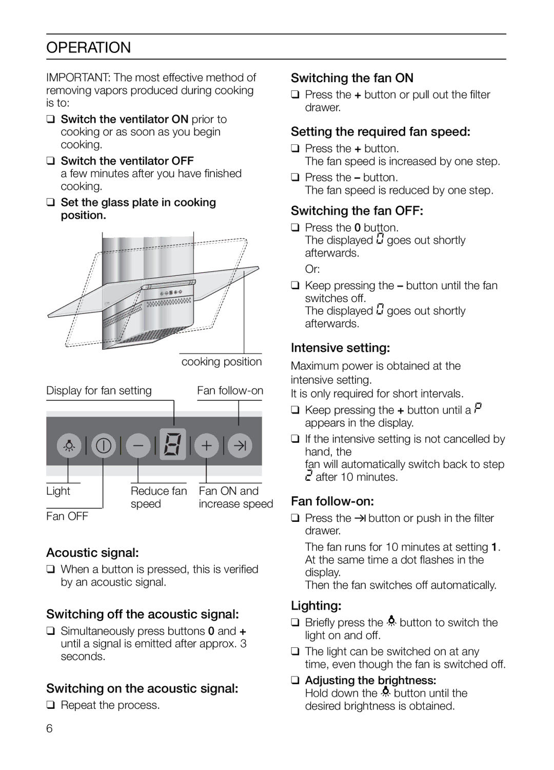 Thermador HGEW36FS manual Operation 