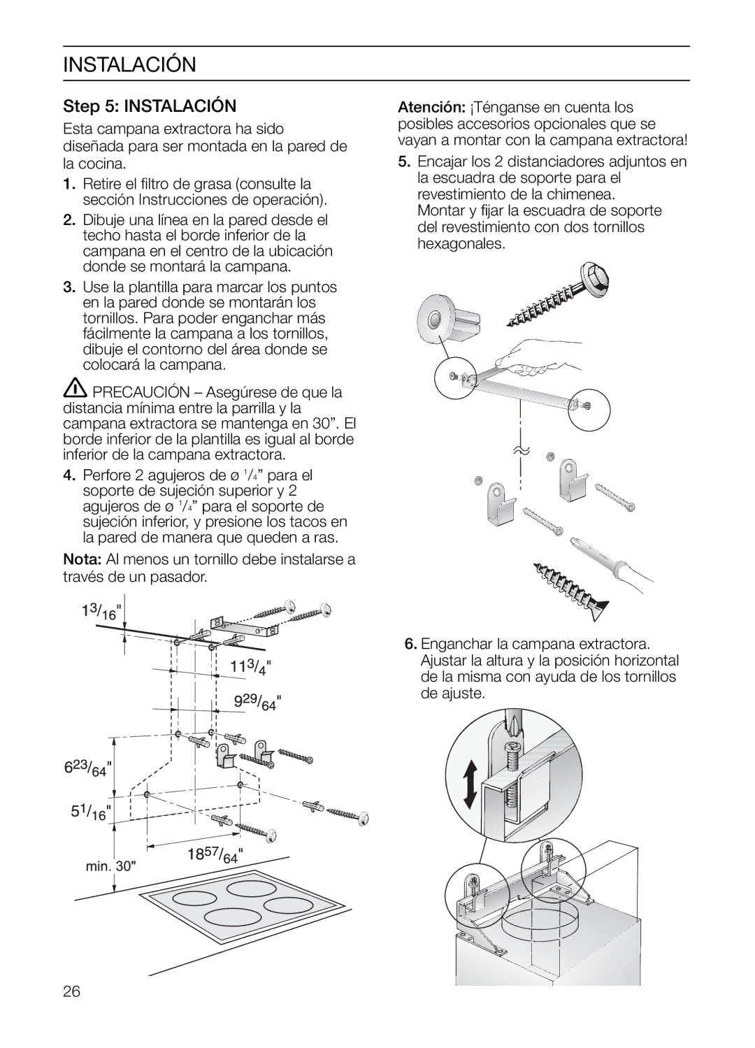 Thermador HMCN42FS, HMCN36FS installation manual Instalación 