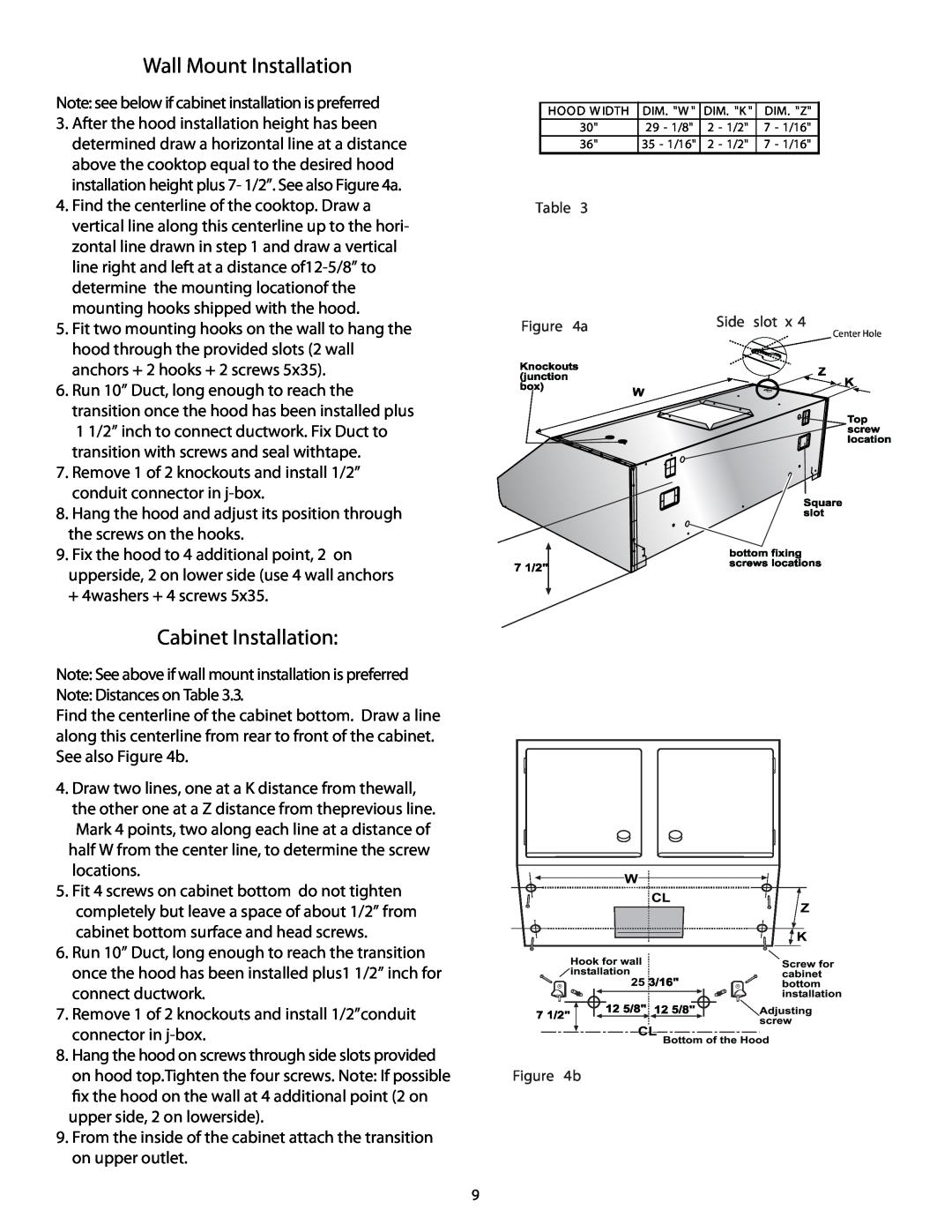 Thermador HMWB30 Wall Mount Installation, Cabinet Installation, Note see below if cabinet installation is preferred 