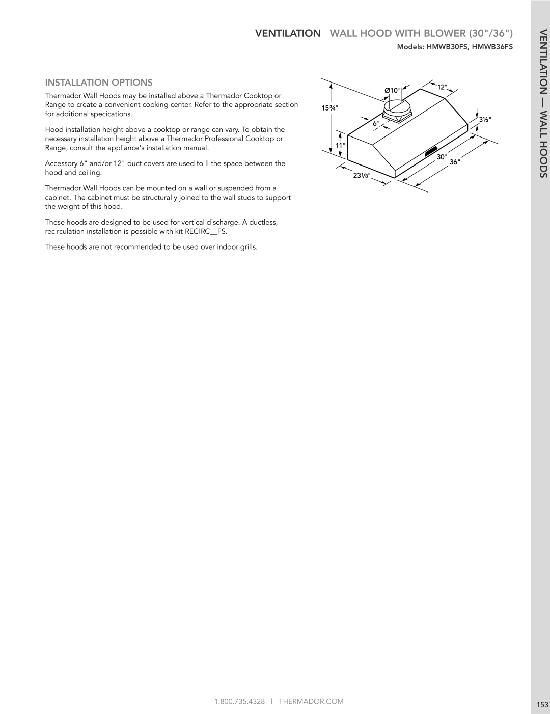 Thermador HMWB36FS manual THERMADOR.COM 153 