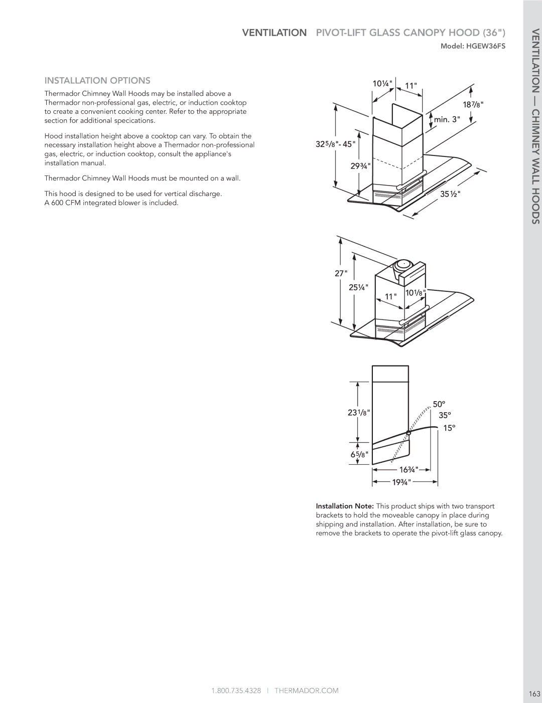 Thermador HMWB36FS manual THERMADOR.COM 163 