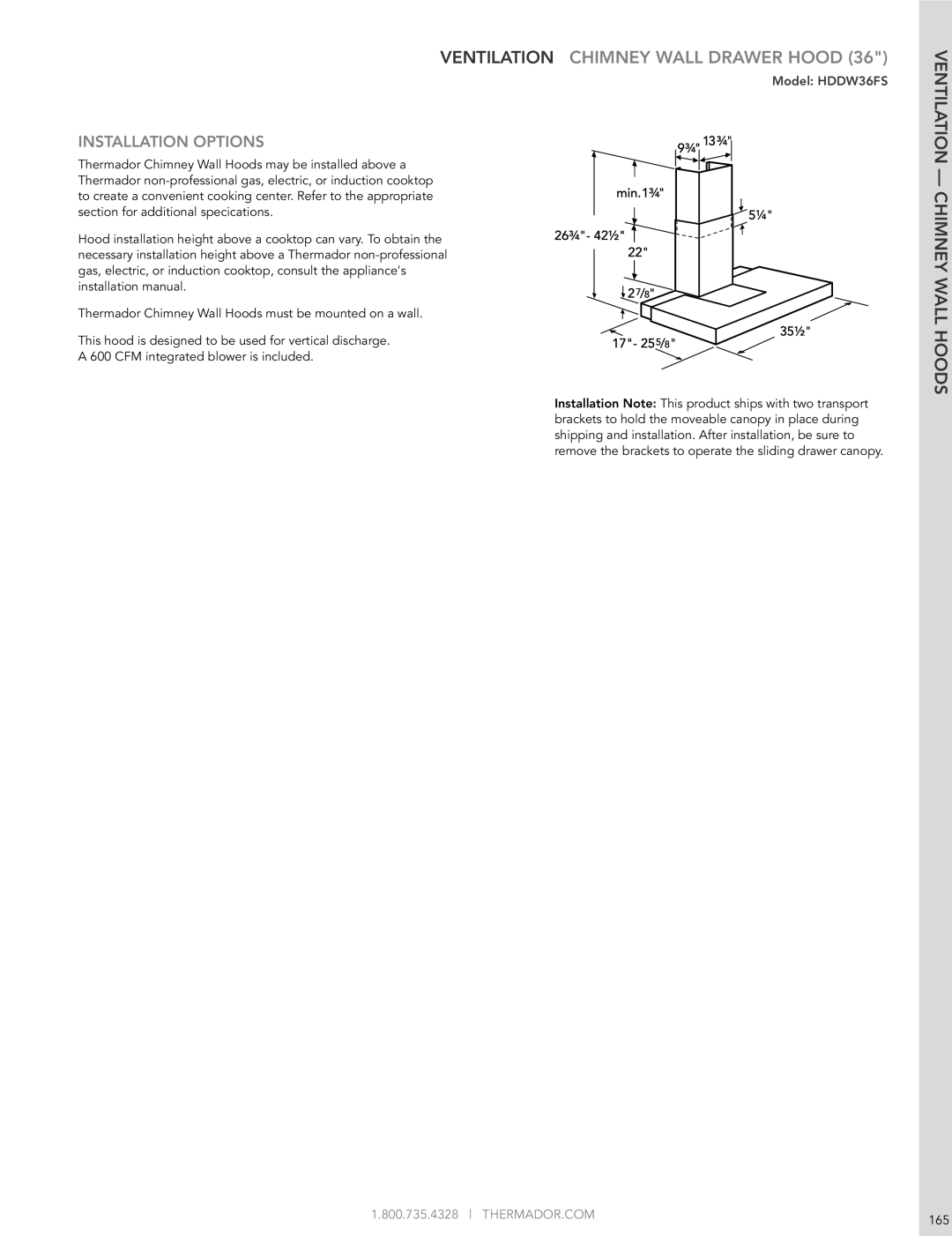 Thermador HMWB36FS manual THERMADOR.COM 165 