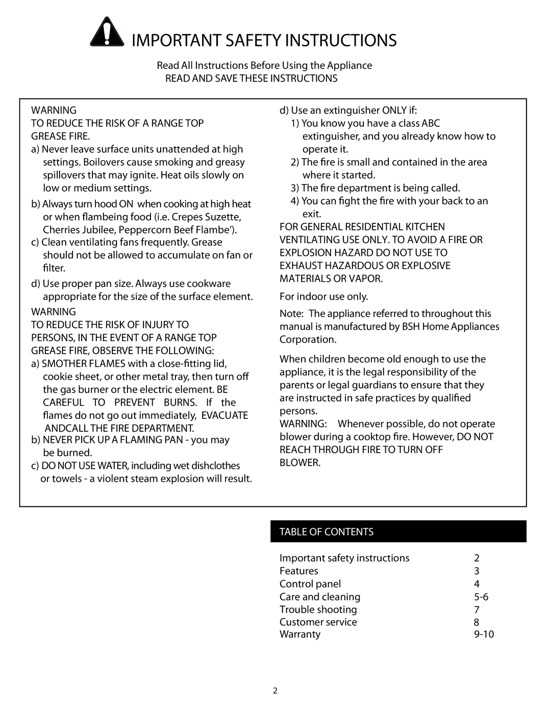 Thermador HMWN36, HMWN30, HMWN48 manual Important Safety Instructions 