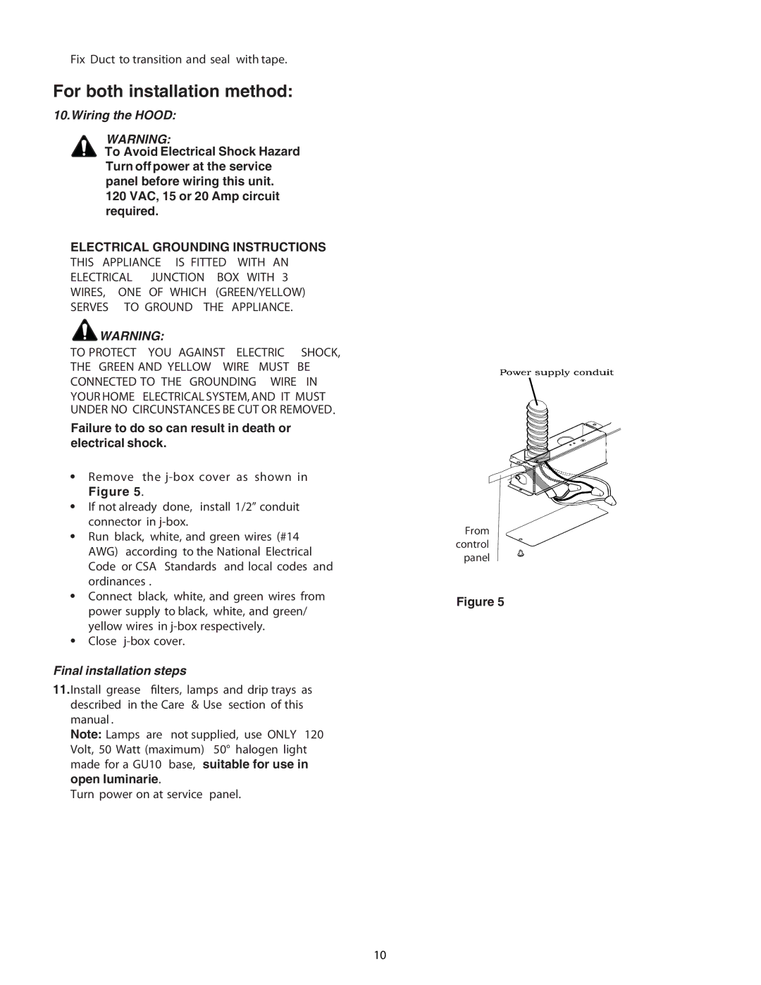 Thermador HPWB30, HPWB48, HPWB36 installation manual For both installation method 