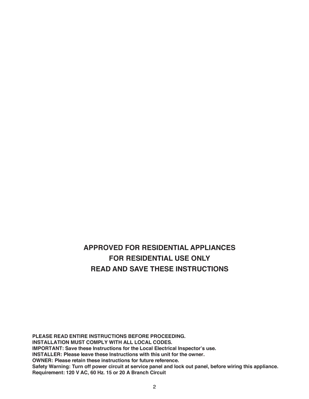 Thermador HPWB36, HPWB48, HPWB30 installation manual 