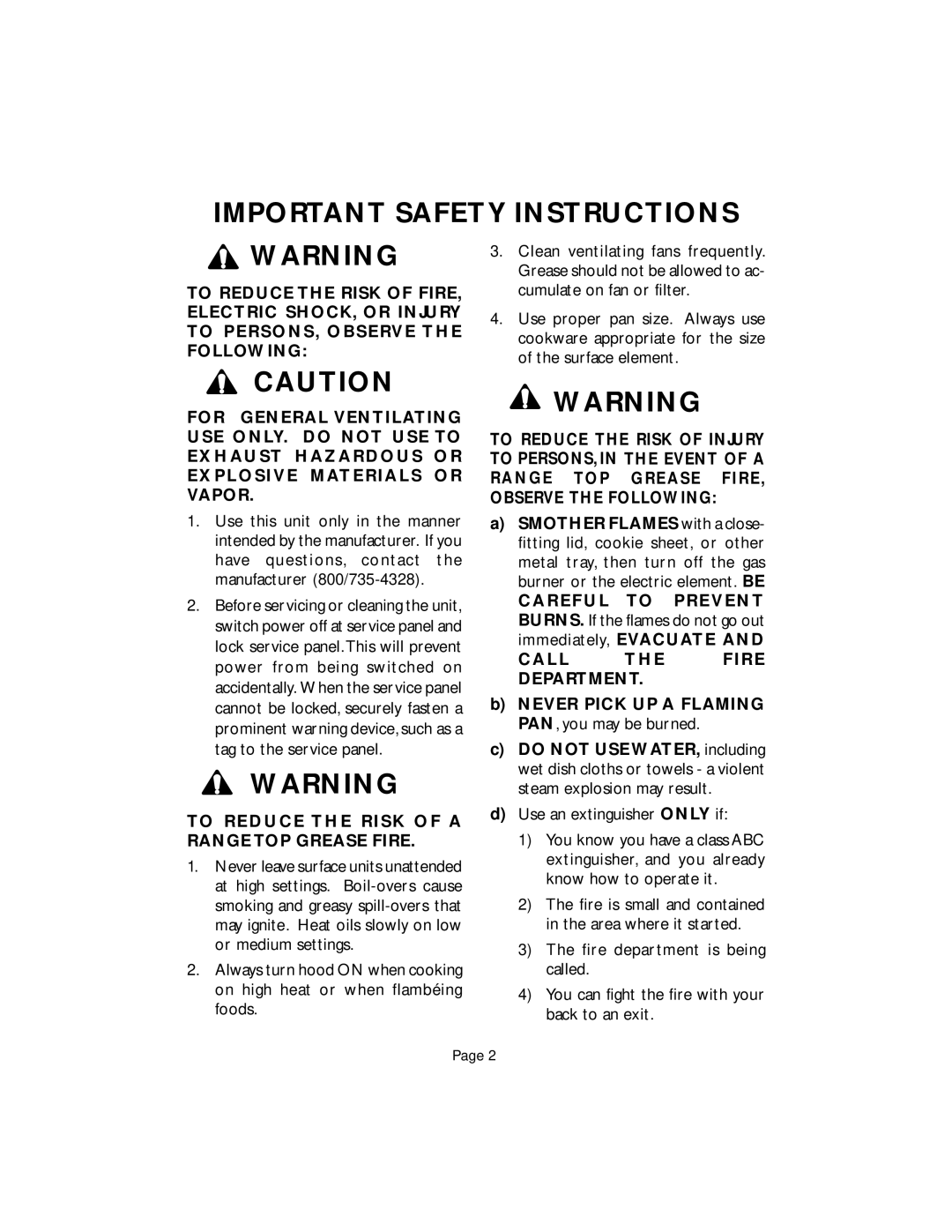 Thermador HTSW, HCSW, HDW, HGSW, HSW installation instructions Important Safety Instructions 