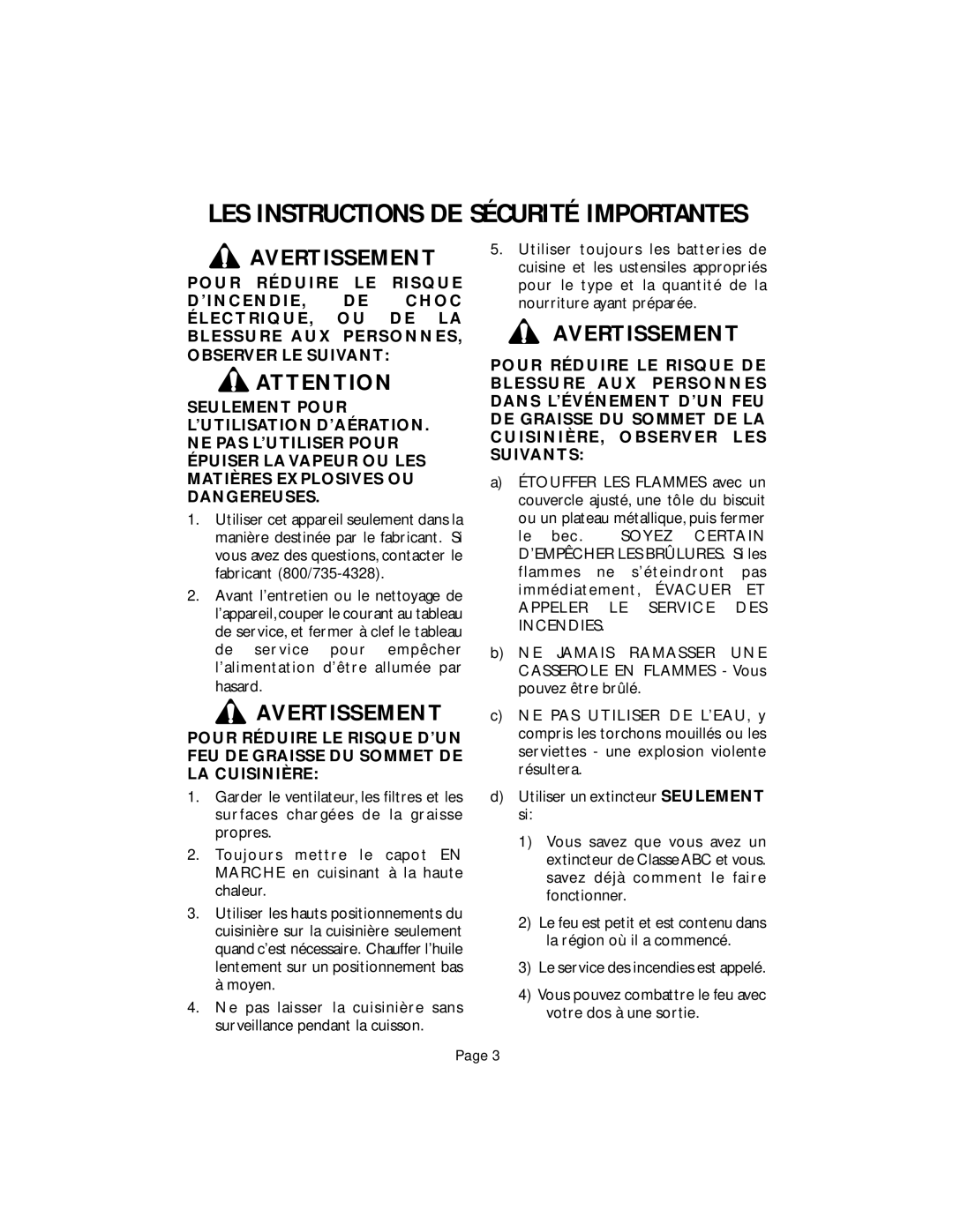 Thermador HTSW, HCSW, HDW, HGSW, HSW installation instructions LES Instructions DE Sécurité Importantes 