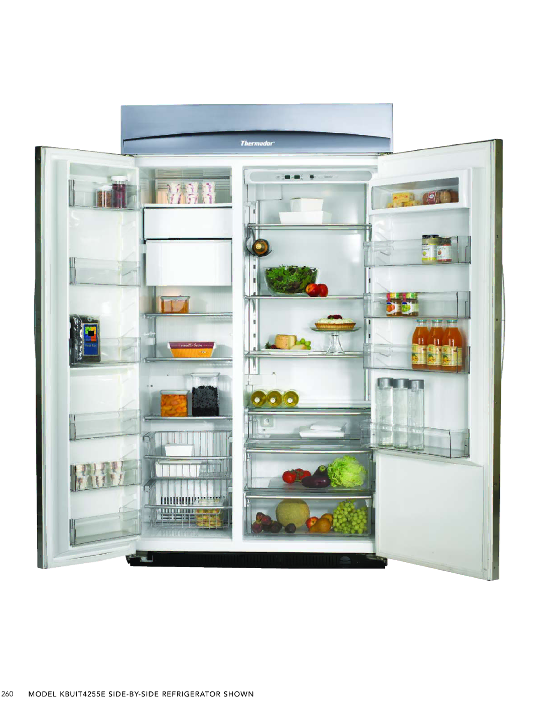 Thermador manual Model KBUIT4255E SIDE-BY-SIDE Refrigerator Shown 