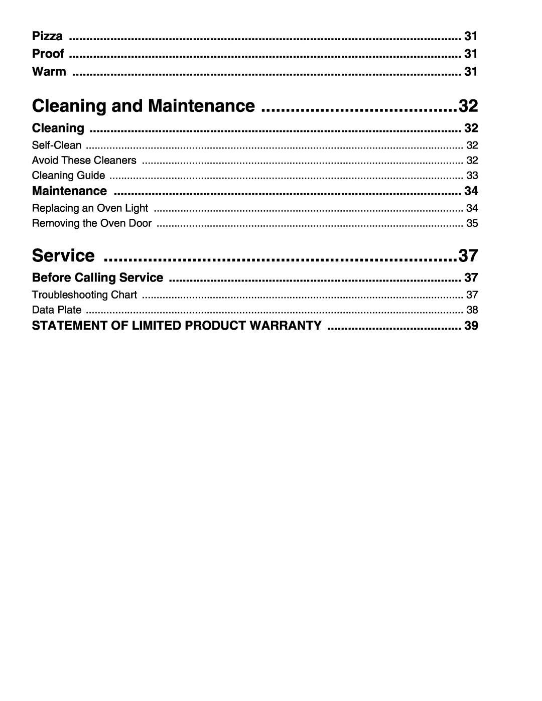 Thermador M271E, M301E manual Cleaning and Maintenance, Service 