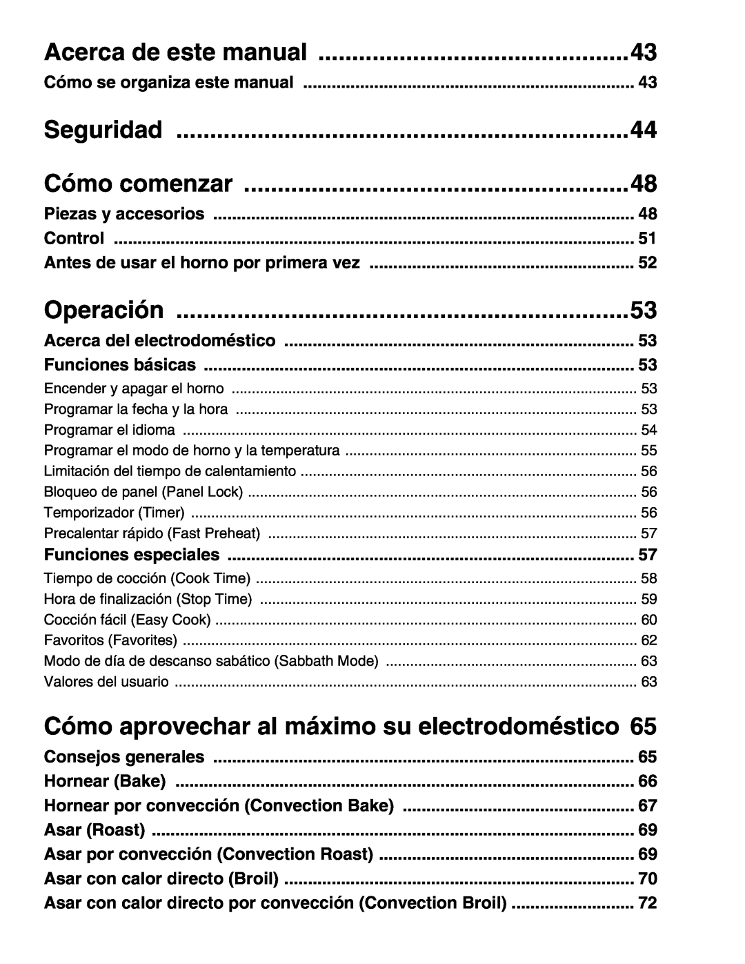 Thermador M301E Acerca de este manual, Seguridad, Cómo comenzar, Operación, Cómo aprovechar al máximo su electrodoméstico 