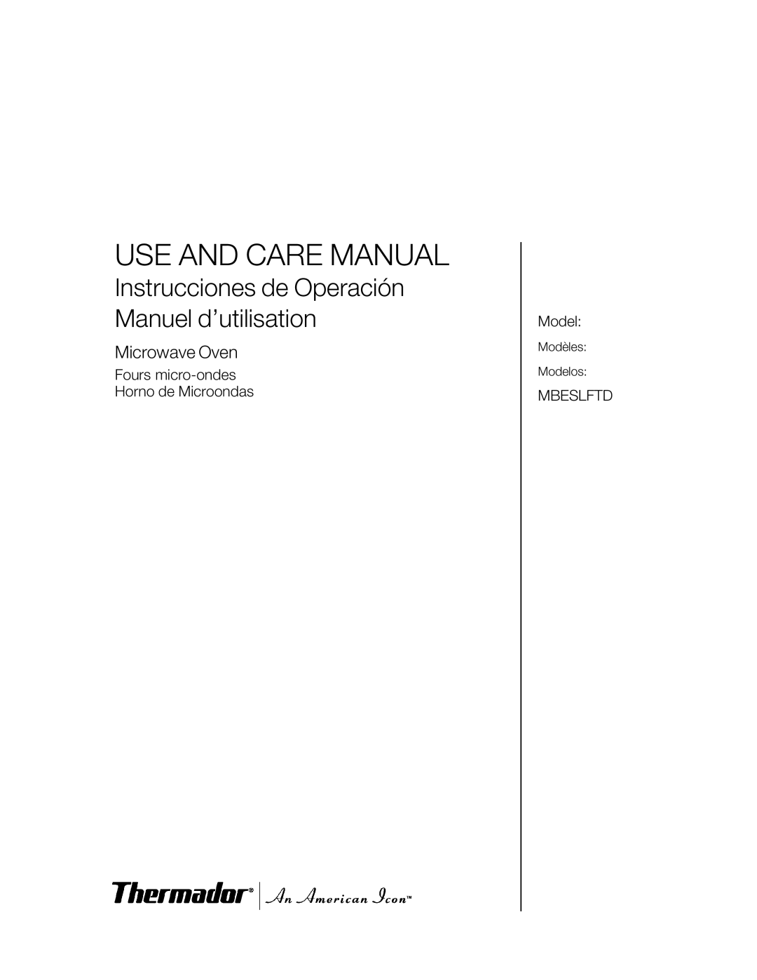 Thermador MBESLFTD manual 6EBJ4I8 I8A, B7c?8F B78?BF 