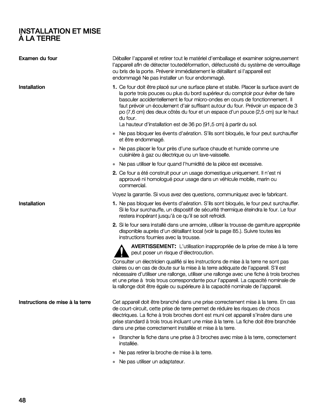 Thermador MCEW, MCES, MCEB manual 