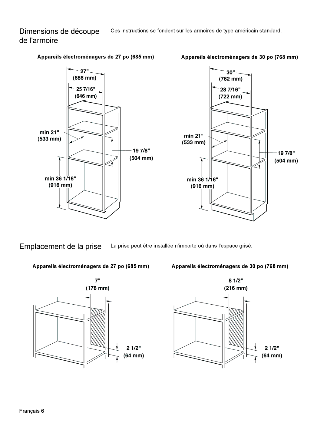 Thermador MCT27E, MCT30E installation manual De larmoire 