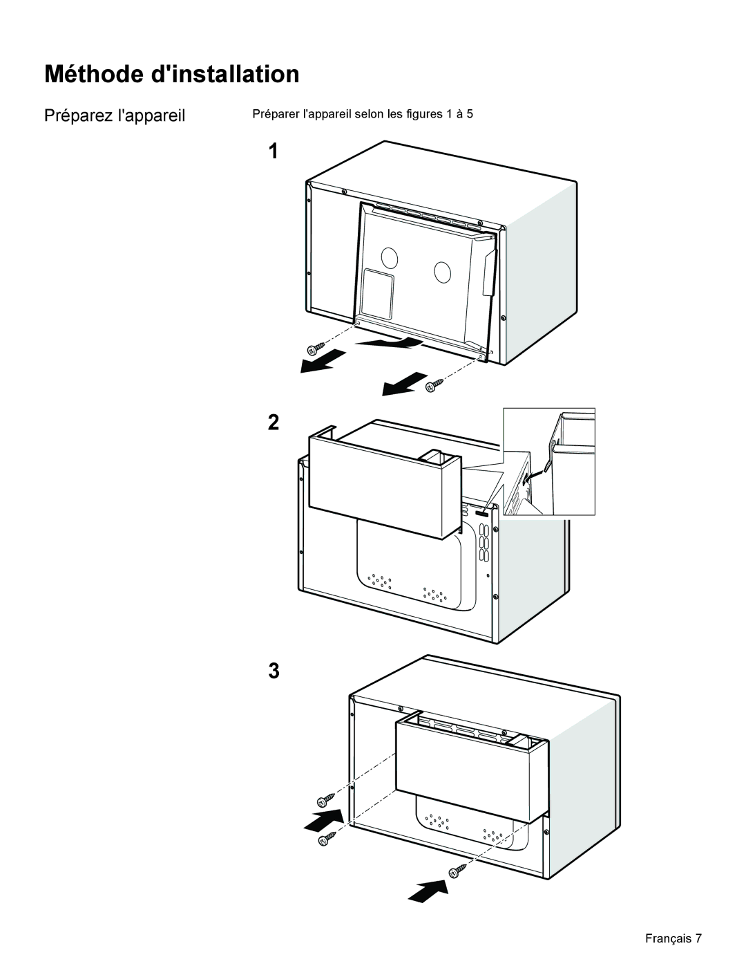 Thermador MCT30E, MCT27E installation manual Méthode dinstallation, Préparez lappareil 