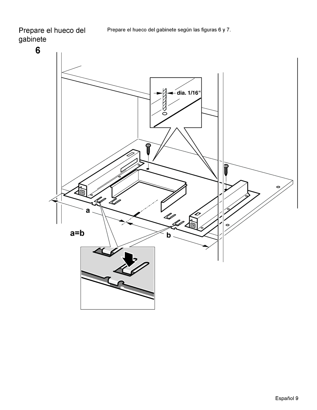 Thermador MCT30E, MCT27E installation manual Prepare el hueco del gabinete 