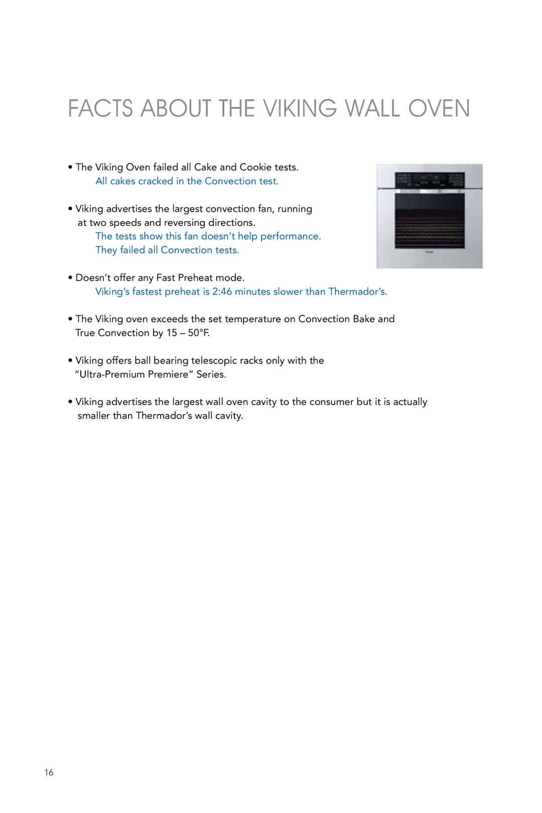 Thermador ME301ES manual Facts about the Viking Wall Oven 