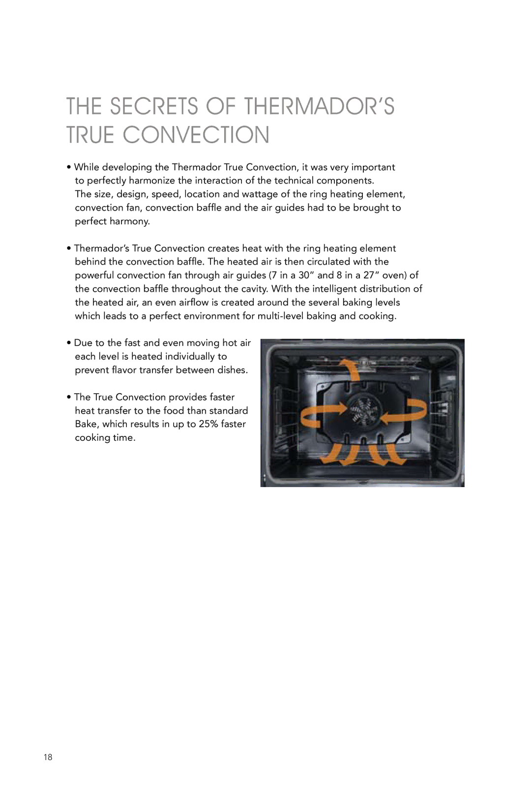 Thermador ME301ES manual Secrets of THERMADOR’S True Convection 