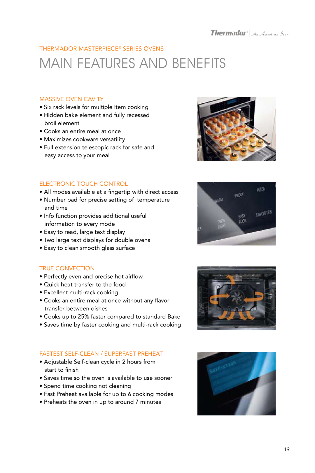 Thermador ME301ES manual Main Features and Benefits, Massive Oven Cavity 