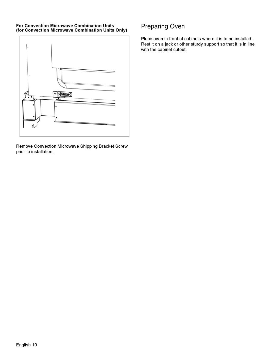 Thermador MEMCW271 installation manual Preparing Oven 