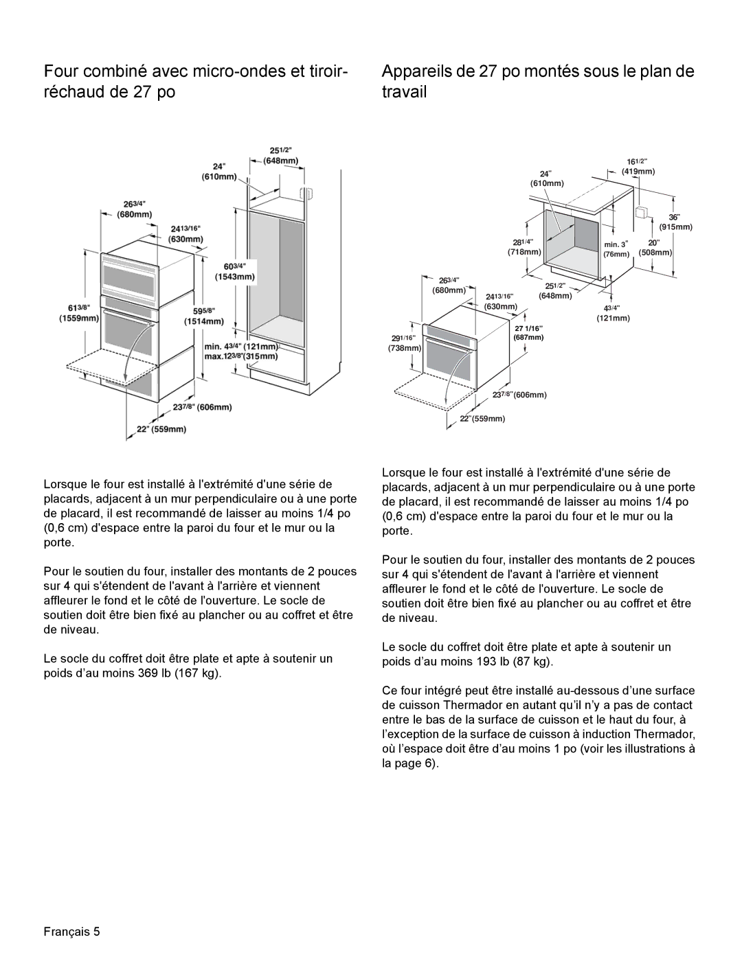 Thermador MEMCW271 installation manual 76mm 508mm 