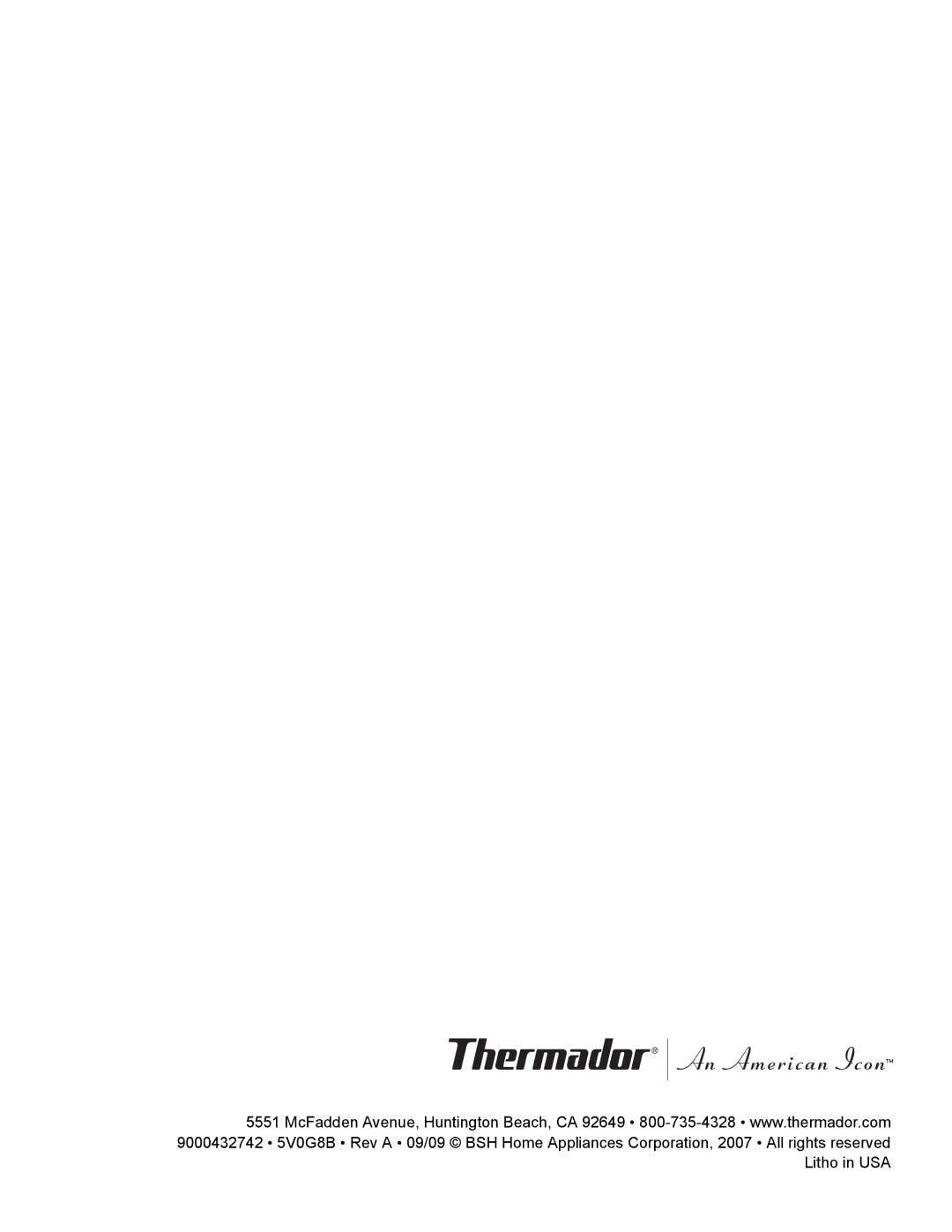 Thermador MEMCW271 installation manual 