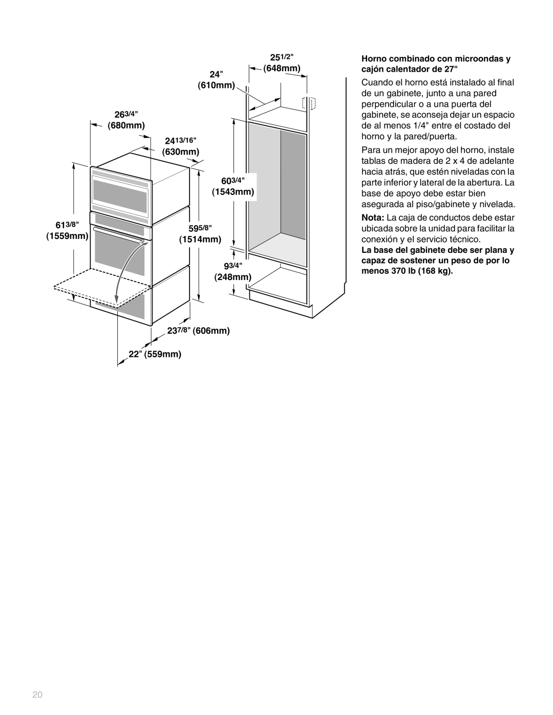 Thermador PO302, MEW301, MEMW301, MEM271, MEM301, MED272, MEMC301, MEMW271 Horno combinado con microondas y cajón calentador de 