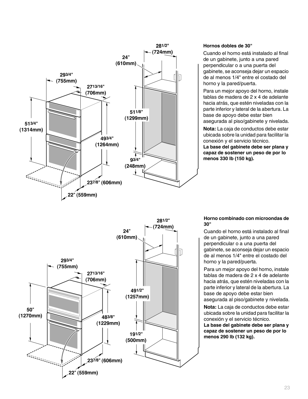 Thermador MEMW301, MEW301, MEM271, MEM301, MED272, MEMC301, MEMW271, PO301, ME302, MEMCW301, MED302, POM301, POD301 Hornos dobles de 