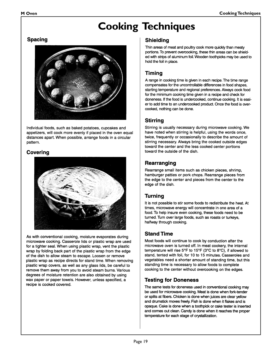 Thermador MT27 manual Cooking Techniques 