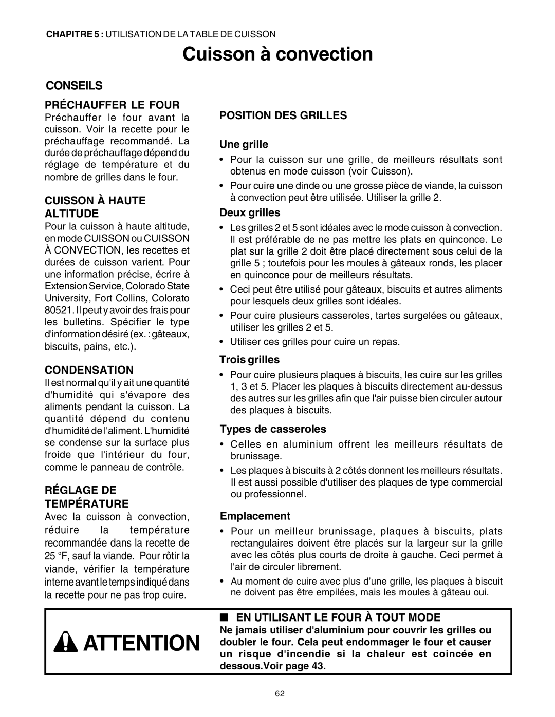 Thermador P30 P36 manuel dutilisation Cuisson à convection, Conseils 