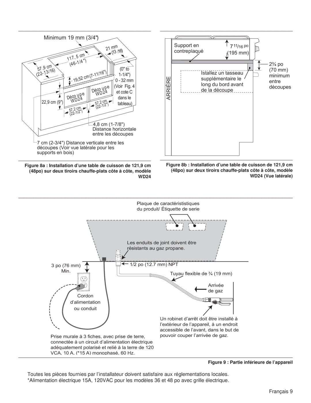 Thermador PCG36, PCG48, PCG30 installation manual Arriére 