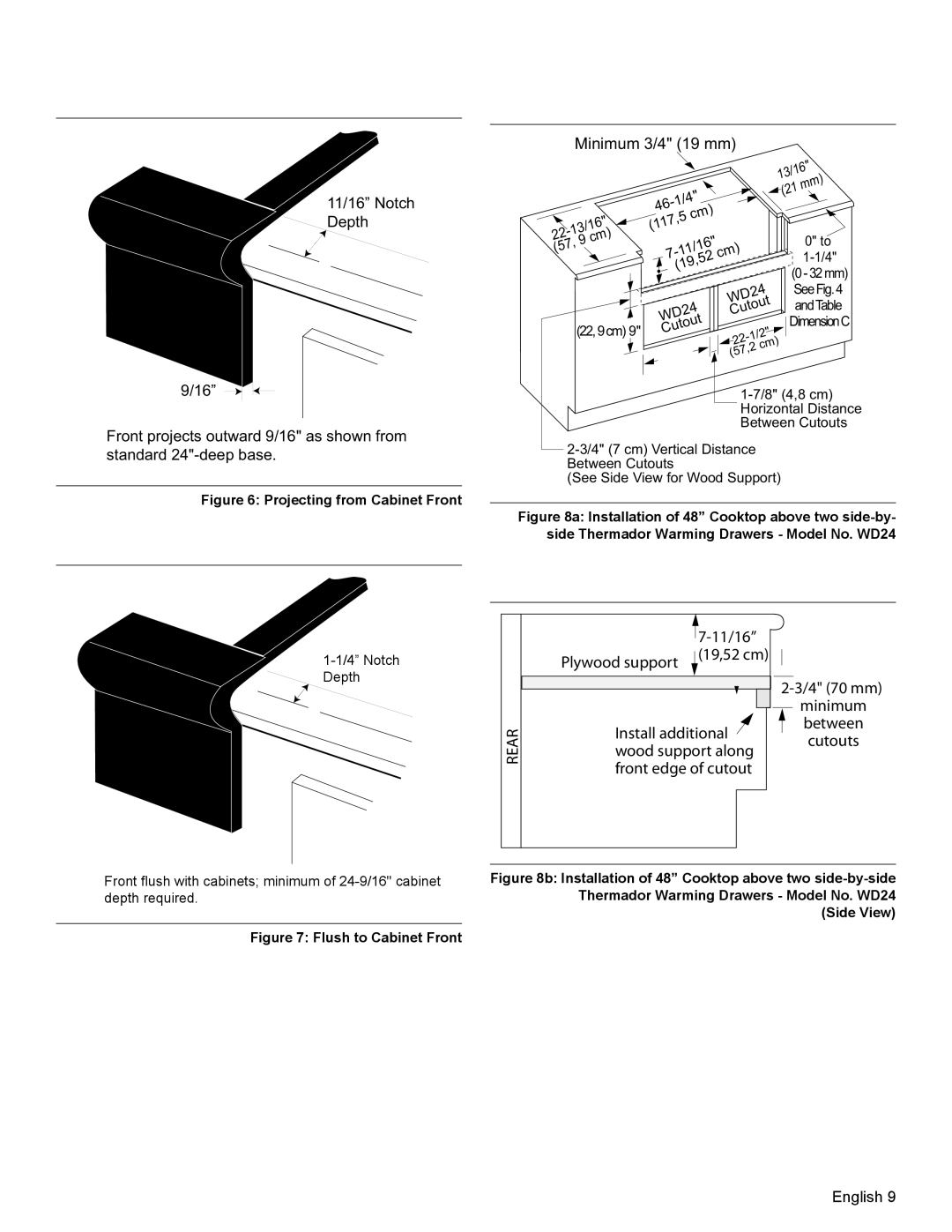 Thermador PCG30, PCG36, PCG48 installation manual Rear 