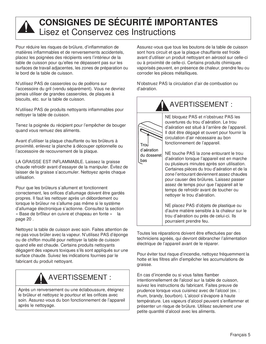 Thermador PCG48, PCG36, PCG30 manual « Base de brûleur en cuivre et chapeau en fonte » à la 