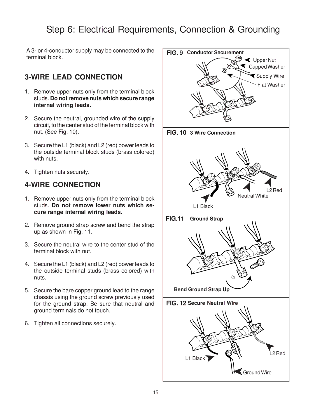 Thermador PD30, PD36, PD48 installation instructions Wire Lead Connection, Wire Connection 