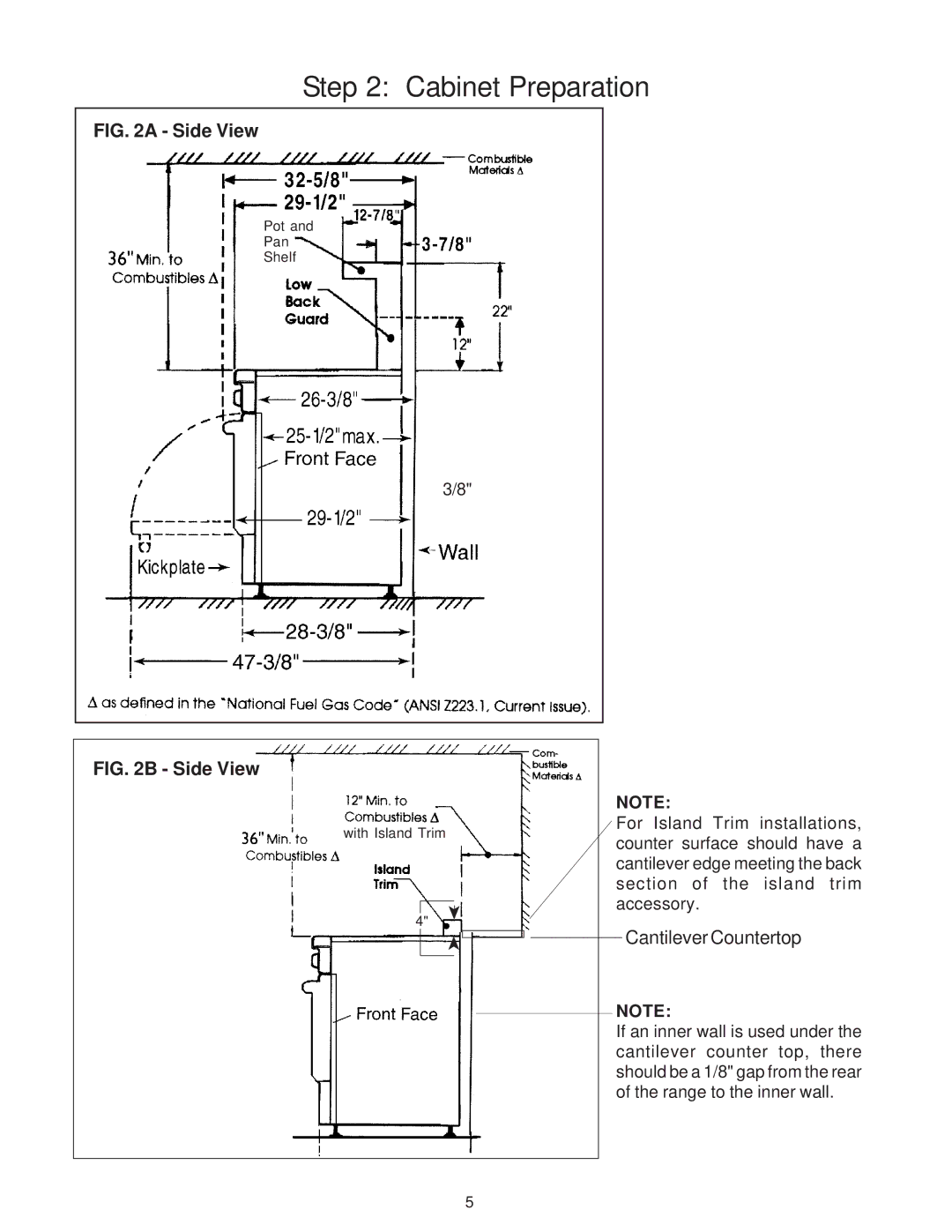 Thermador PD30, PD36, PD48 installation instructions Side View 