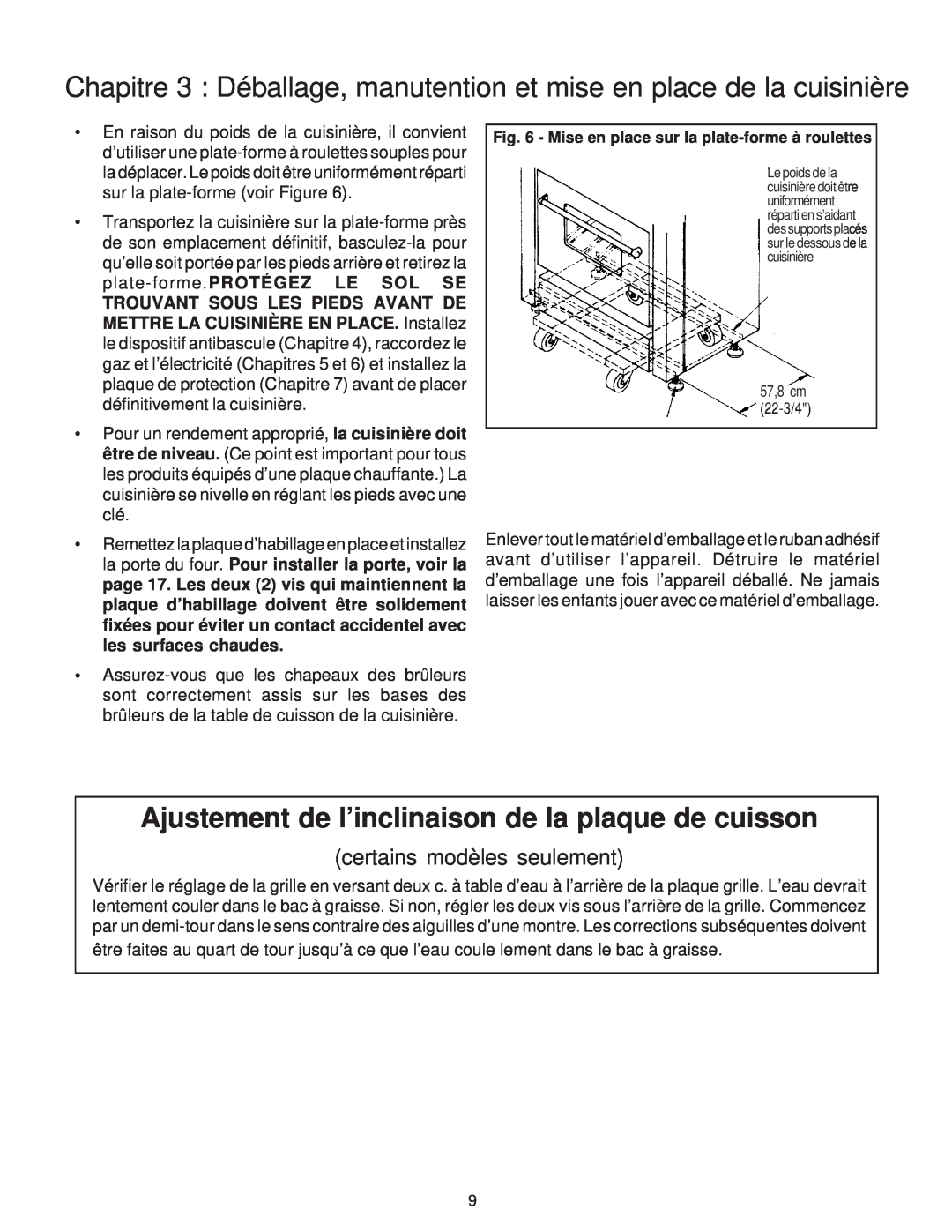 Thermador PD30 installation instructions certains modèles seulement, 57,8 cm 22-3/4 