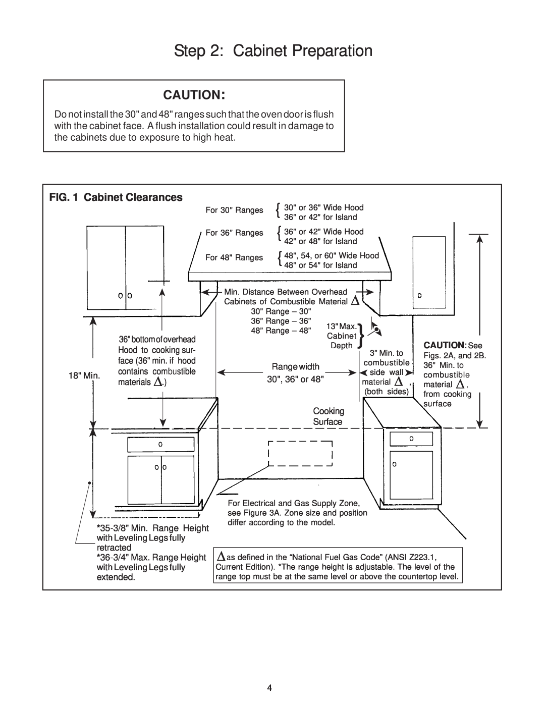 Thermador PD30 installation instructions Cabinet Preparation, Cabinet Clearances 