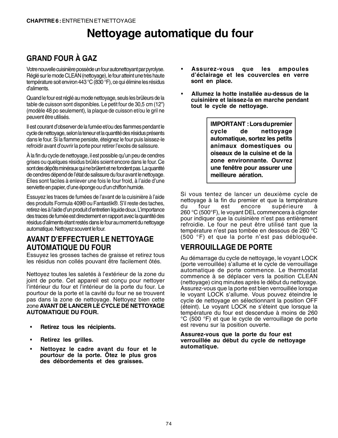 Thermador PG30 Nettoyage automatique du four, Grand Four À GAZ, Verrouillage DE Porte, Important Lorsdupremier 