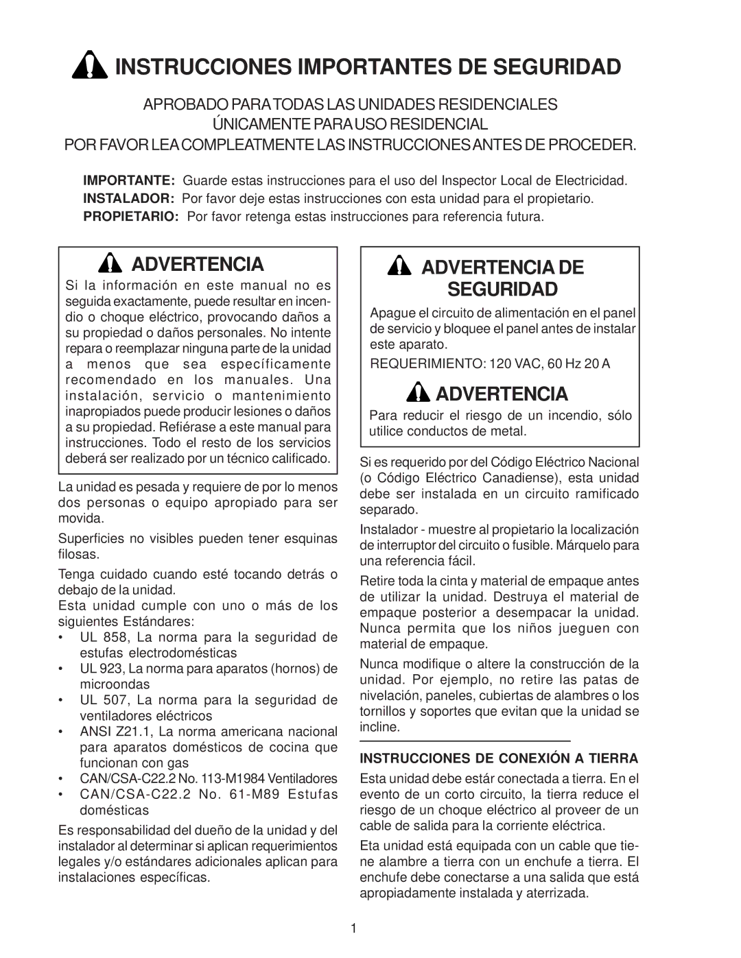 Thermador PH30, PH54, PH48, PH42, PH36 installation instructions Instrucciones Importantes DE Seguridad 