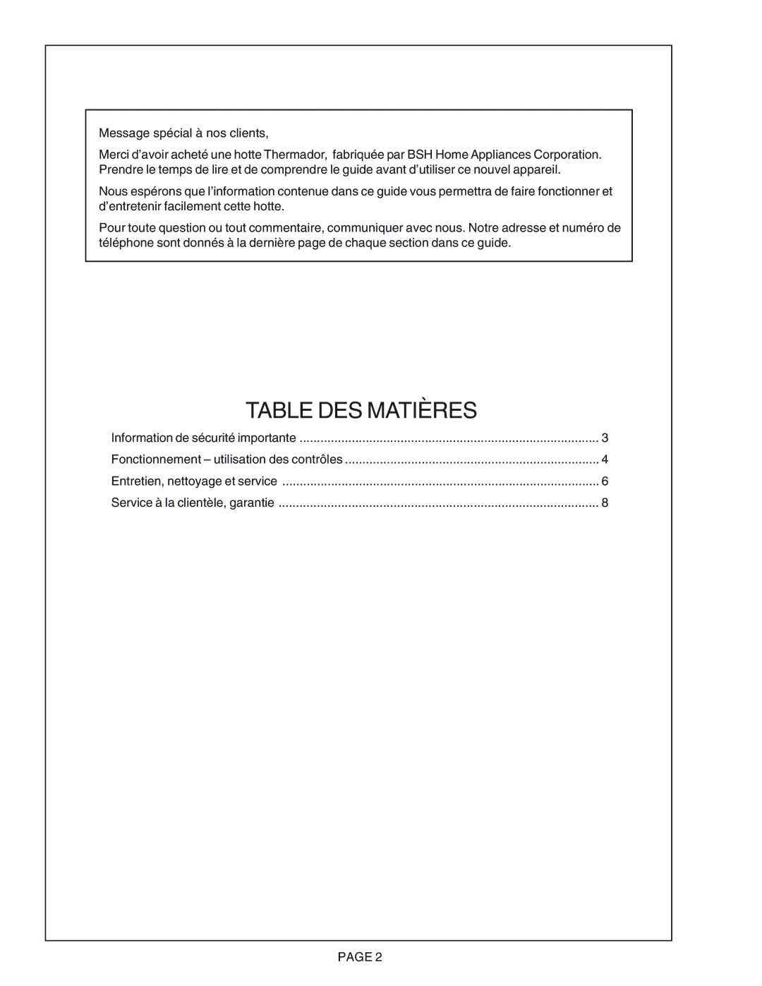 Thermador PH54CS, PH48CS, PH42CS, PH36CS, PH30CS manual Table DES Matières 