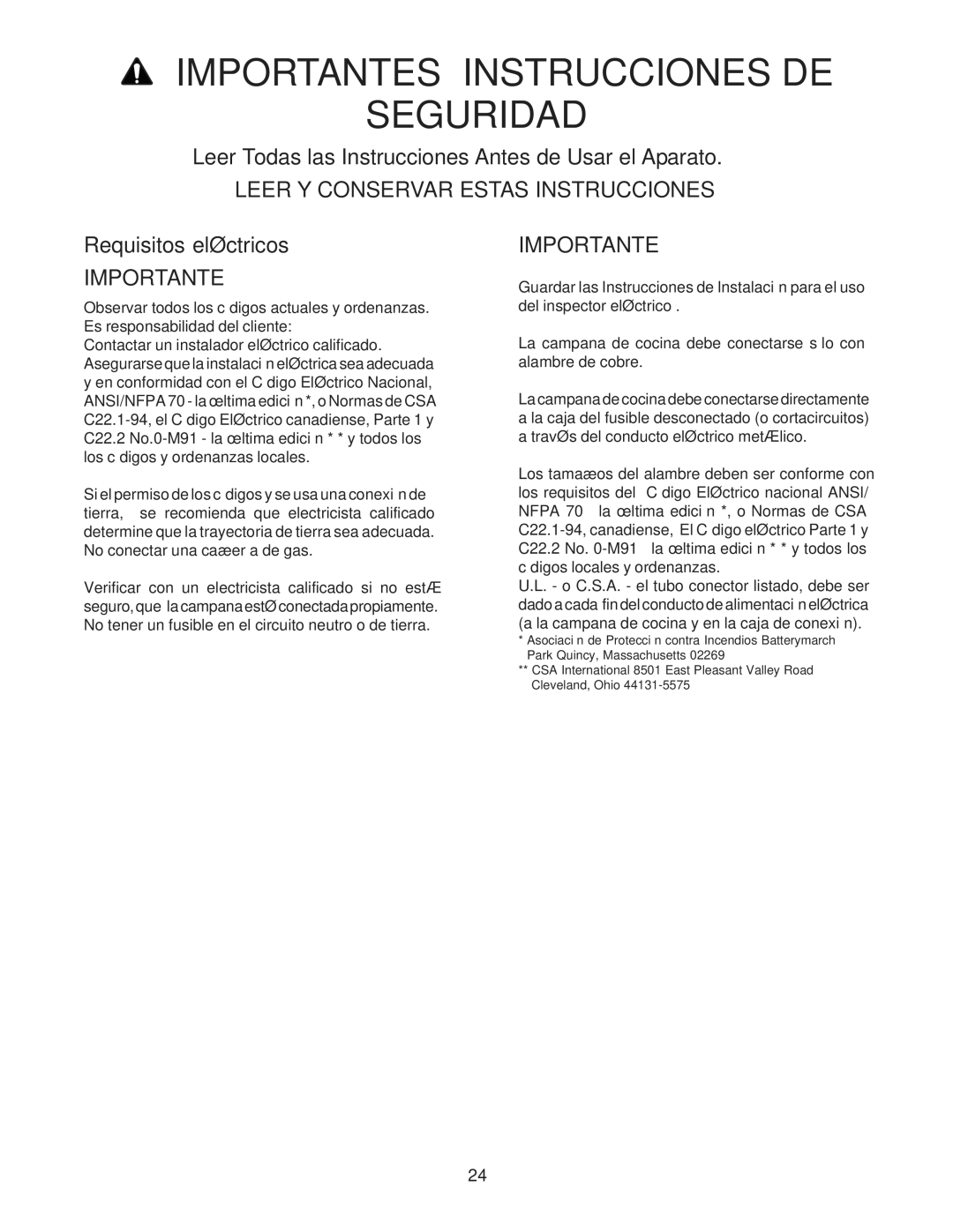 Thermador PHH30DS, PHH36DS manual Leer Todas las Instrucciones Antes de Usar el Aparato, Requisitos eléctricos 