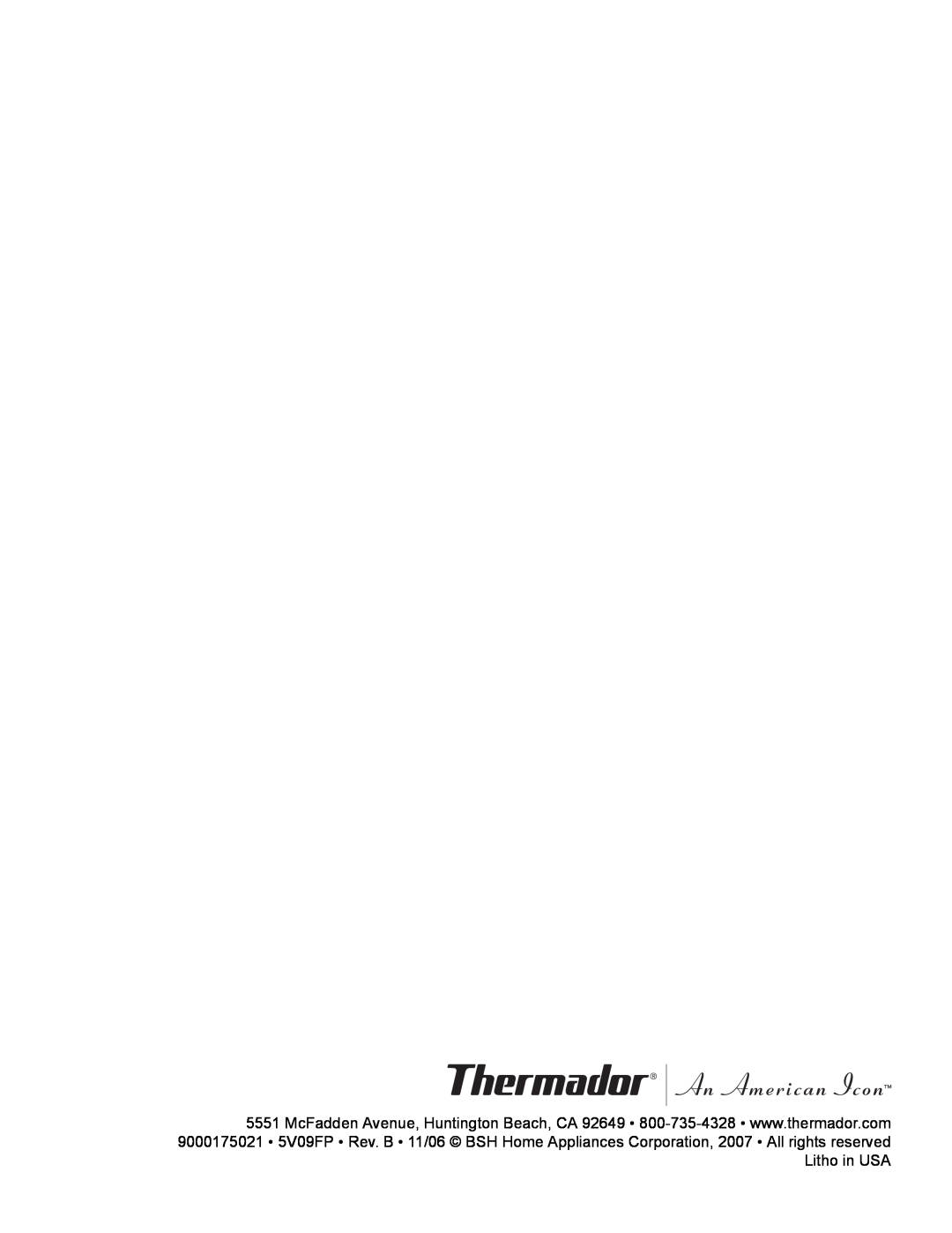 Thermador POD 302 manual 