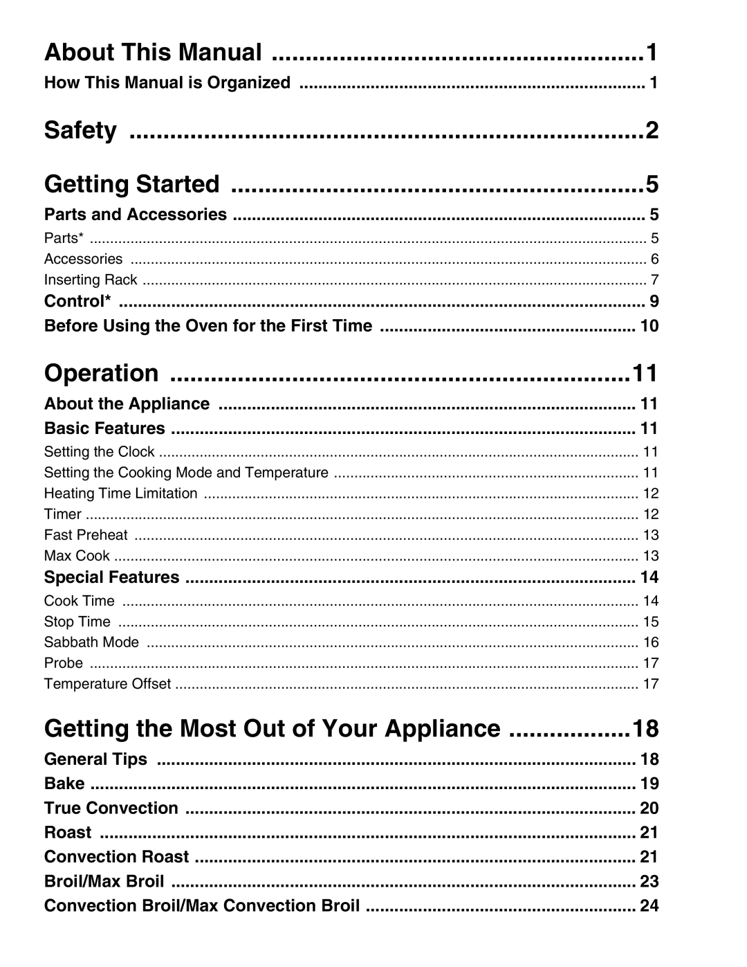 Thermador POD302 manual Control, About the Appliance Basic Features, Special Features 