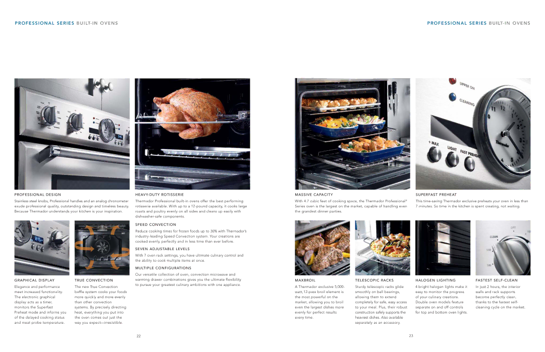 Thermador PODC302 Professional Design, HEAVY-DUTY Rotisserie, Speed Convection, Seven Adjustable Levels, Graphical Display 