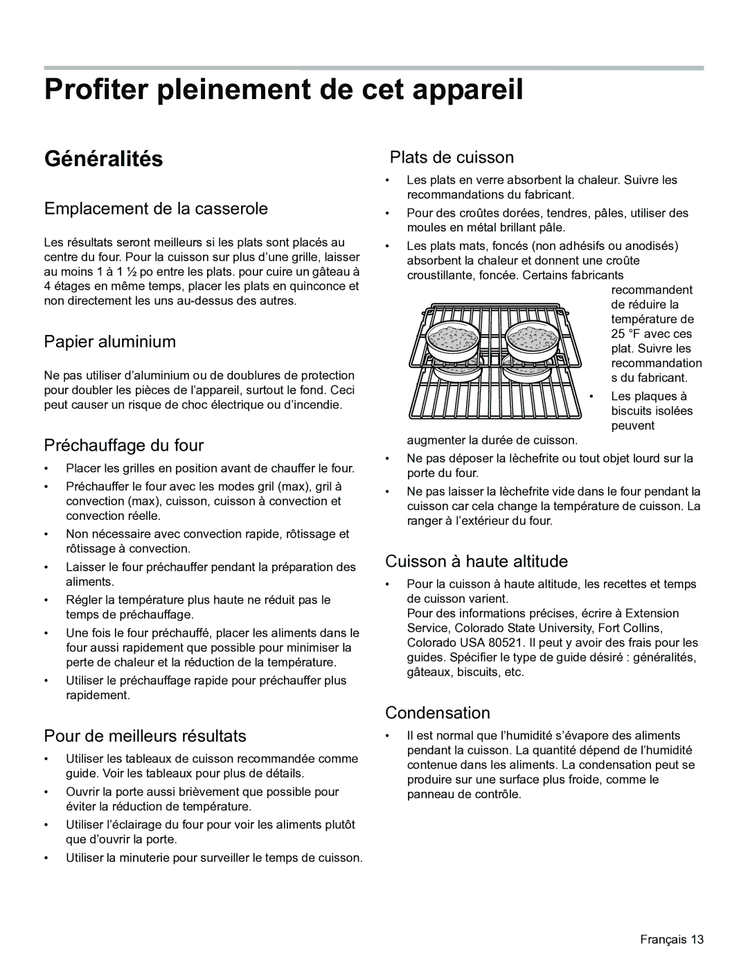 Thermador PODM301, PODMW301 manual Profiter pleinement de cet appareil, Généralités 