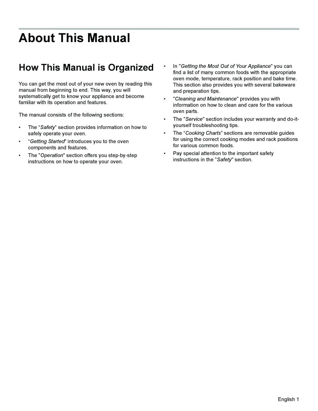 Thermador PODM301, PODMW301 manual About This Manual, How This Manual is Organized 