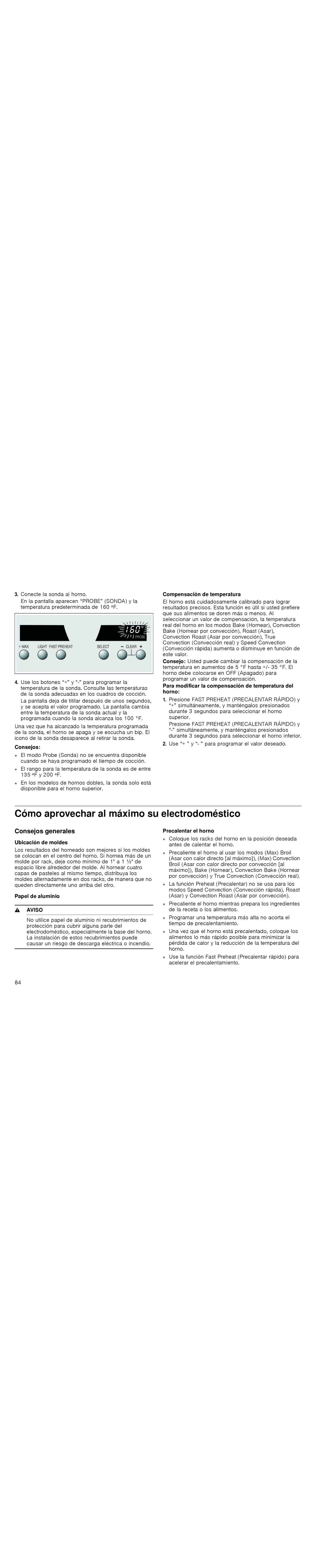 Thermador PODM301J, PODMW301J, POD301J, PODC302J manual Cómo aprovechar al máximo su electrodoméstico, Consejos generales 