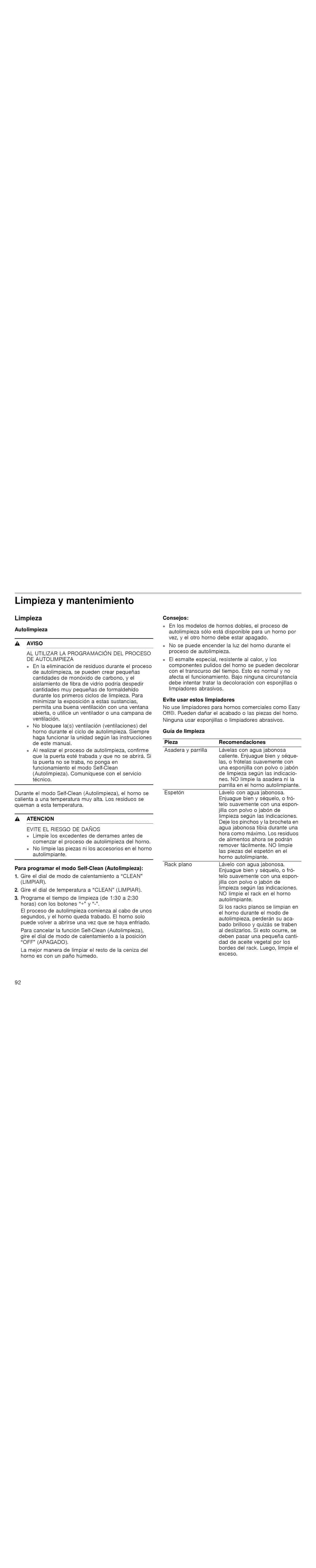 Thermador PODM301J, PODMW301J, POD301J, PODC302J manual Limpieza y mantenimiento 